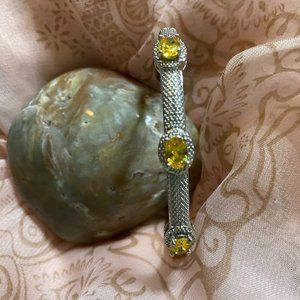Bright Citrines Decorate This Stunning Silver Bracelet
